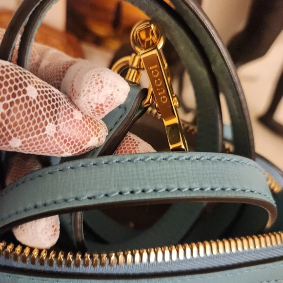 Gucci MINI HORSEBIT 1955 HANDBAG IN BLEU - Picture 13 of 17